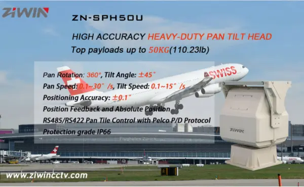 ZN-SPH50U גבוהה-pan tilt ראש tilt