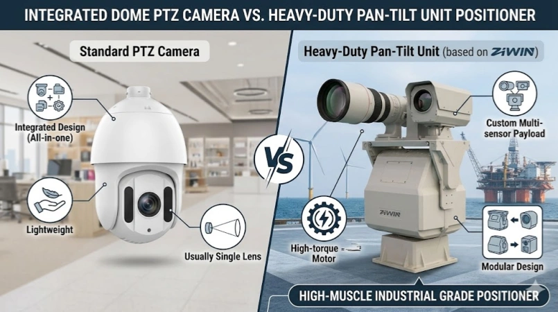 מצלמות ptz משולבות vs. potioners pan-tilt-pan tilt-potioners: מה אתה צריך?